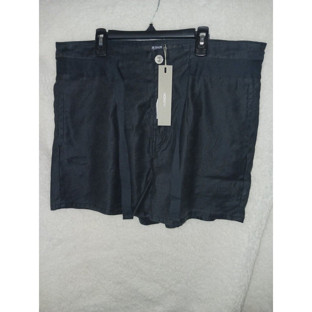 Hudson Shorts paper bag black Linen Blend size 28 Womens New With‎ Tags